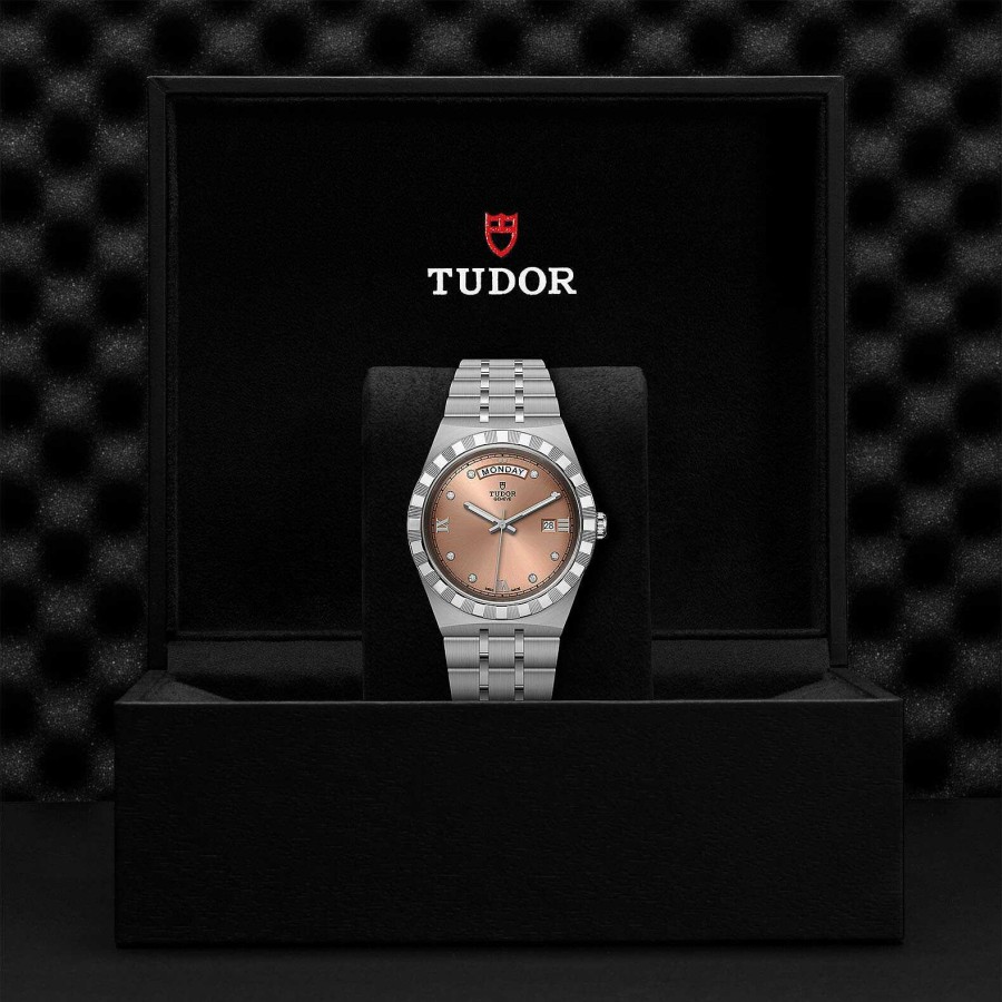 TUDOR Montre Tudor Royal Bo Tier En Acier, 41 Mm, Cadran Serti De Diamants