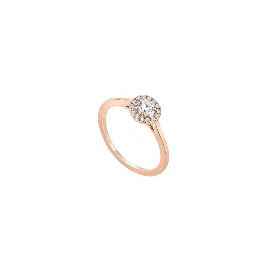 Créations Julian Solitaire Taille Brillant En Or Rose Et Diamant