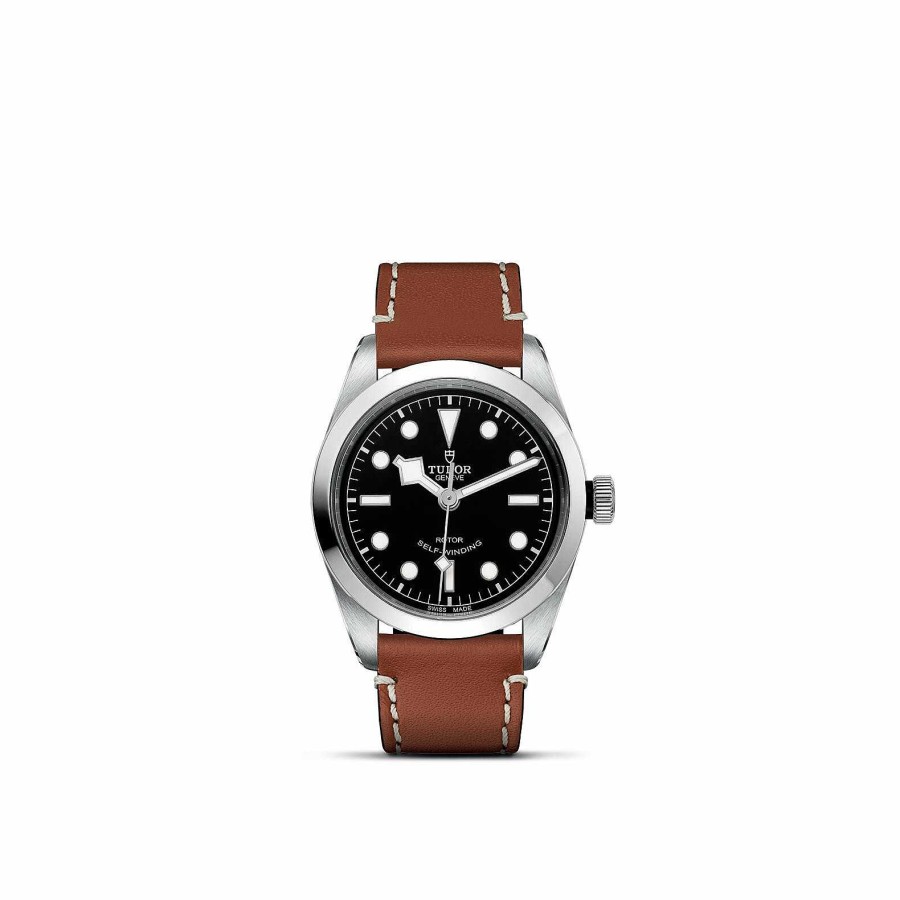 TUDOR Montre Tudor Black Bay 36 Bo Tier En Acier 36 Mm, Bracelet En Cuir Brun