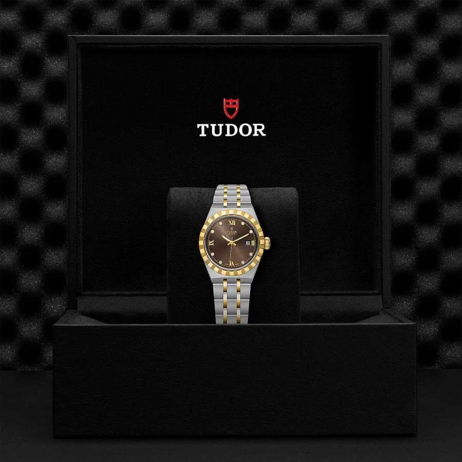 TUDOR Montre Tudor Royal Bo Tier En Acier, 28 Mm, Cadran Serti De Diamants