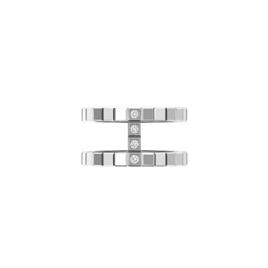 Chopard Bague Chopard Ice Cube En Or Blanc Et Diamants, Taille 53