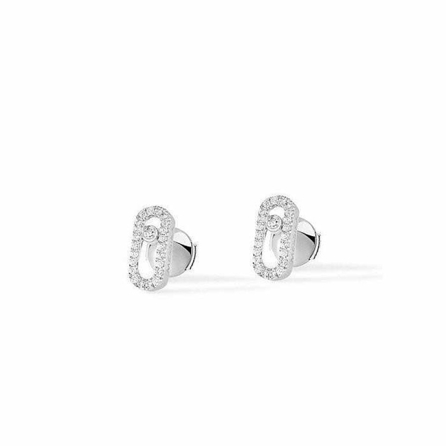 Messika Boucles D'Oreilles Messika Move Uno En Or Blanc Et Diamants