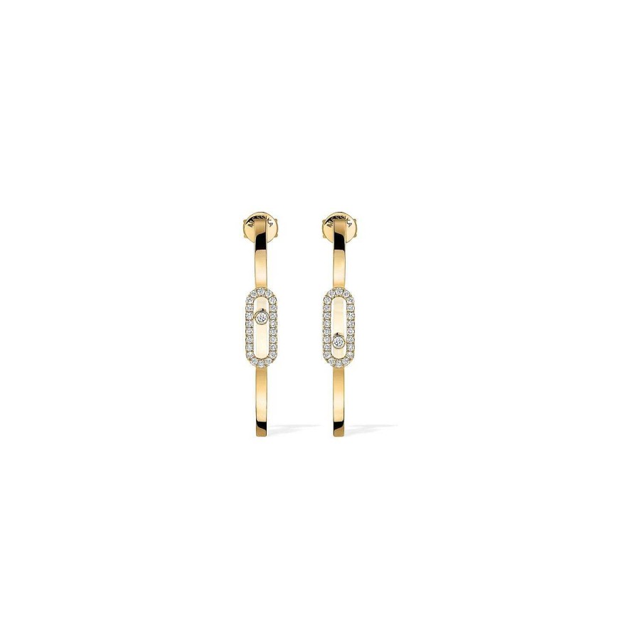 Messika Boucles D'Oreilles Cr Oles Messika Move Uno En Or Jaune Et Diamants