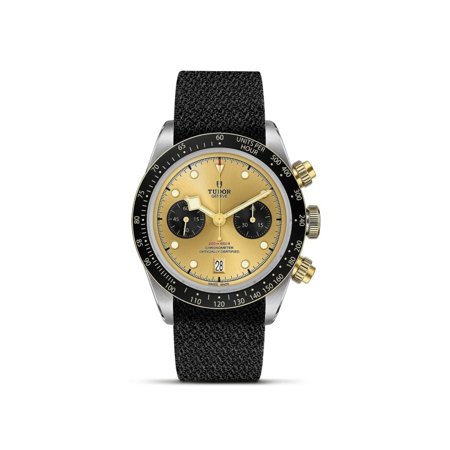 TUDOR Montre Tudor Black Bay Chrono S&G Bo Tier En Acier 41 Mm, Bracelet En Tissu Noir