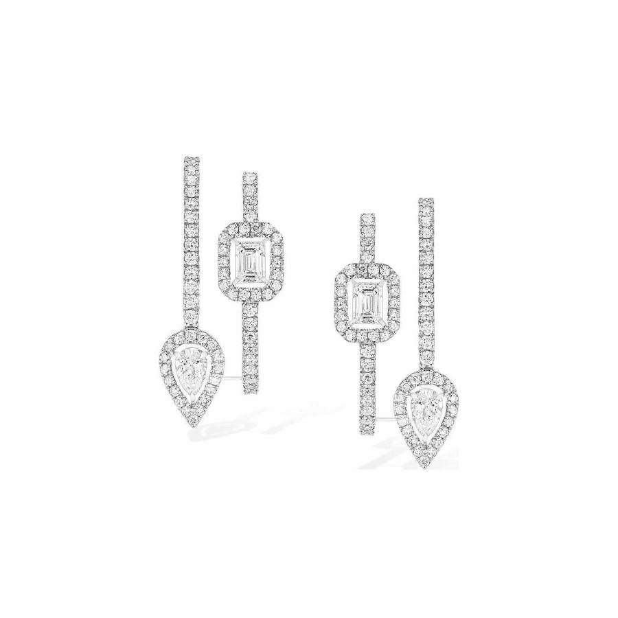 Messika Boucles D'Oreilles Cr Oles Messika My Twin En Or Blanc Et Diamants