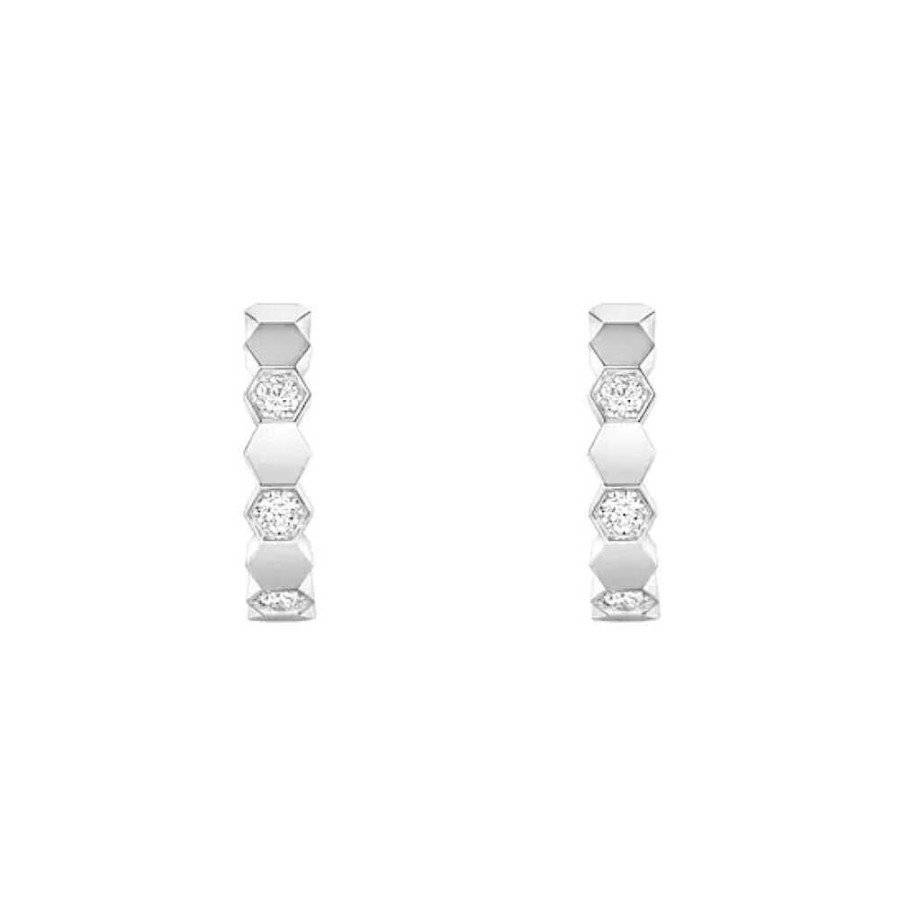 Chaumet Boucles D'Oreilles Cr Oles Chaumet Bee My Love En Or Blanc Et Diamants