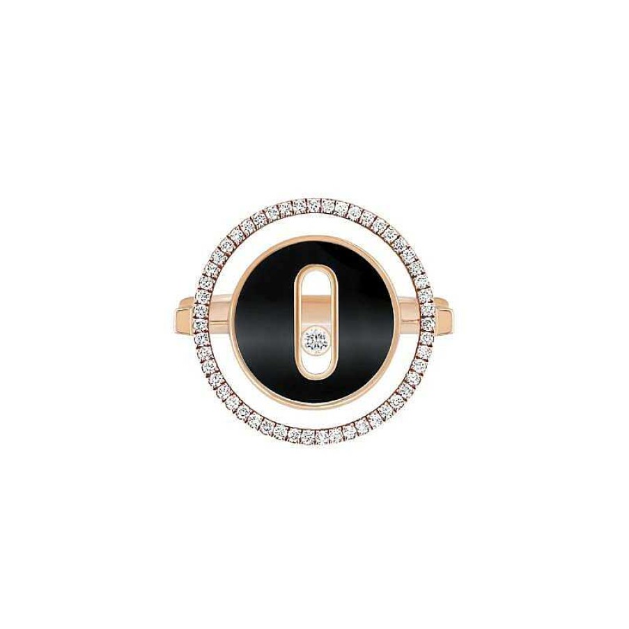 Messika Bague Messika Lucky Move En Or Rose, Diamants Et Onyx Pm