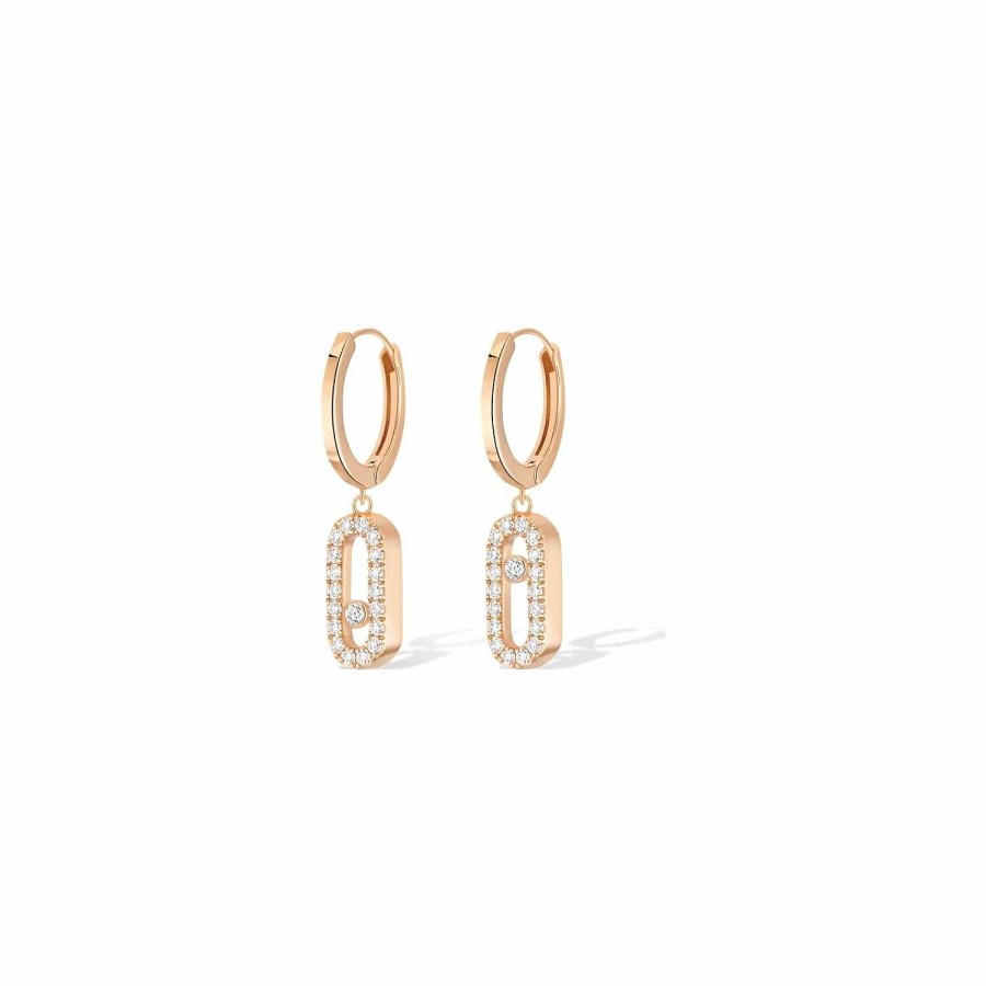 Messika Boucles D'Oreilles Cr Oles Messika Move Uno En Or Rose Et Diamants